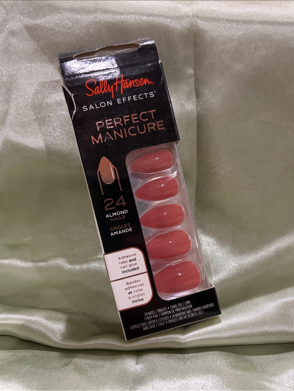 Salon Effects Perfect Manicure Almond Press-On Nails - Rose and Shine